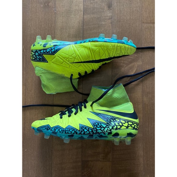 Nike Hypervenom Phantom II FG Volt/Black/Hyper Turquoise youth size 5.5 - Picture 5 of 12